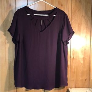 Torrid blouse with caged neckline